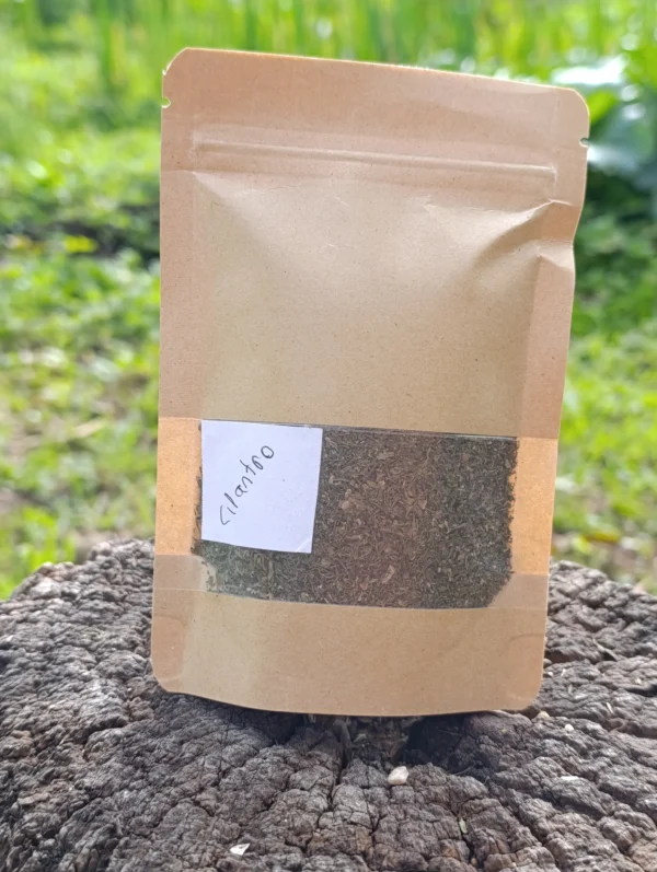 Cilantro seco en hoja en empaque ecológico