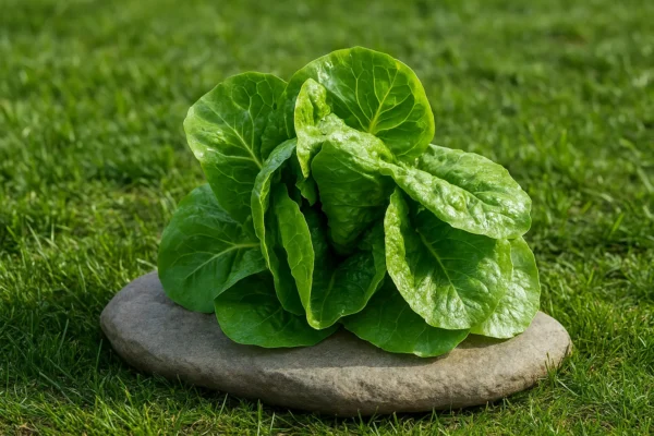 Lechuga lisa orgánica cultivada sin químicos, ideal para alimentación consciente y saludable.