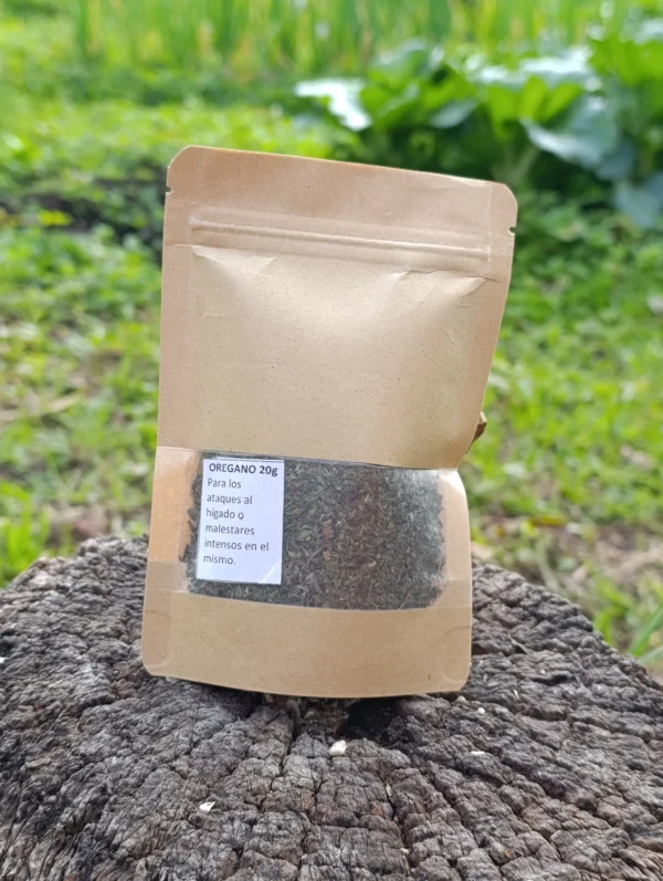 Bolsa ecológica de orégano molido natural de 20 gramos.