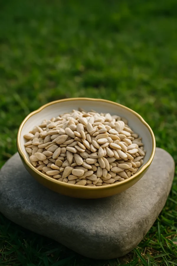 Semillas de girasol orgánicas sin cáscara, ideales para una alimentación saludable.