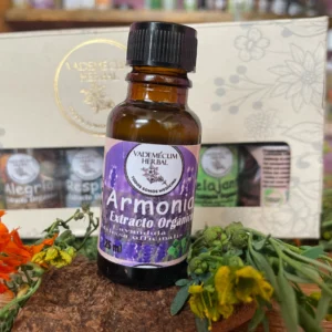 Extracto orgánico Armonía con lavanda y toronjil, aroma relajante para equilibrio y serenidad natural.
