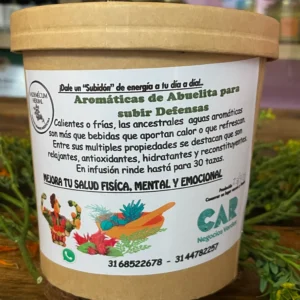 Infusión natural “Aromáticas de Abuelita” para subir defensas, con hierbas antioxidantes y relajantes.